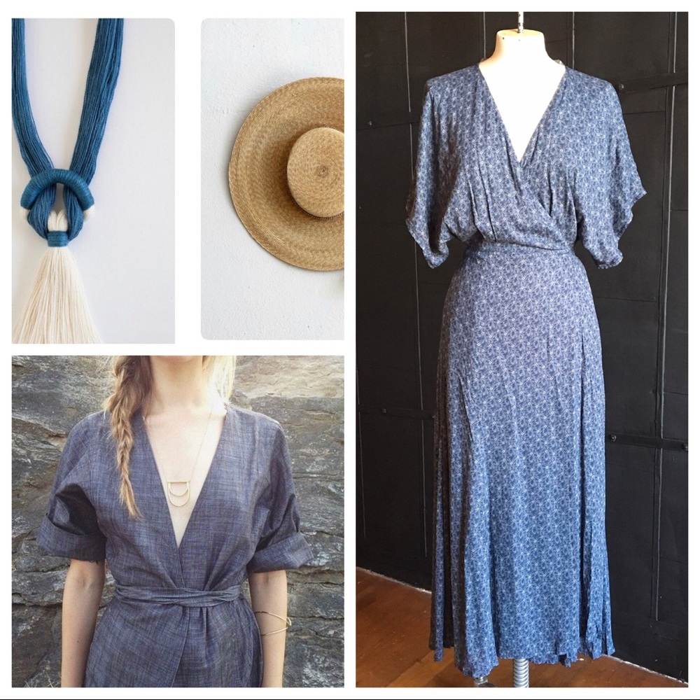 NWT Sanctuary Mischa Wrap Dress Midi Blue Floral S